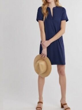 Dudley Stephens Monterey Short Dress Polo Style Dress Shirt Dress Luxe Stretch M